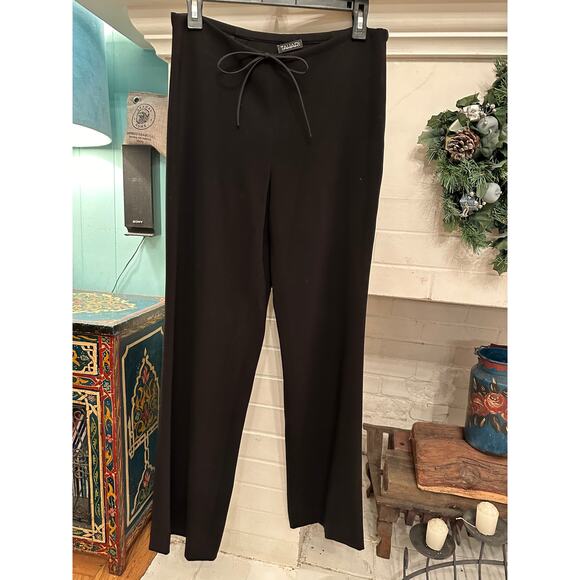 VINTAGE TAHARI BLACK DRAWSTRING PANTS 6 - Picture 1 of 7